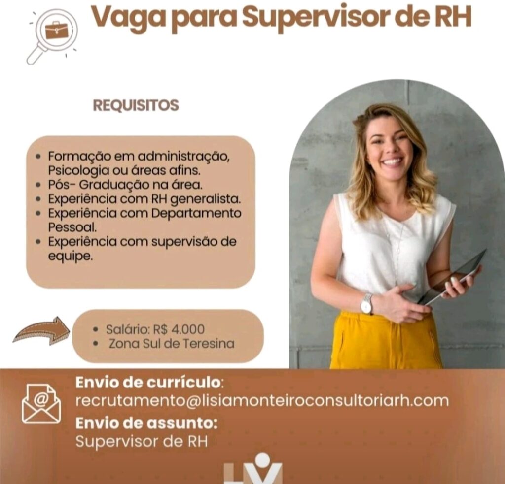 Vaga para Supervisor de RH