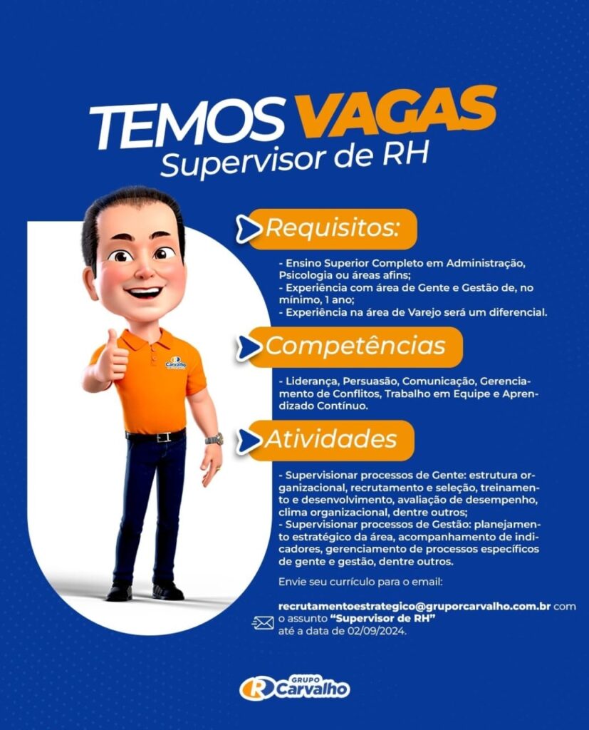 Vaga para Supervisor de RH