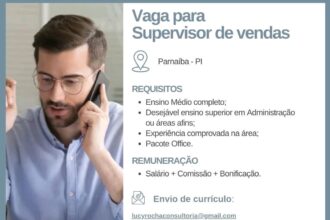 Vaga para Supervisor de Vendas em Parnaíba