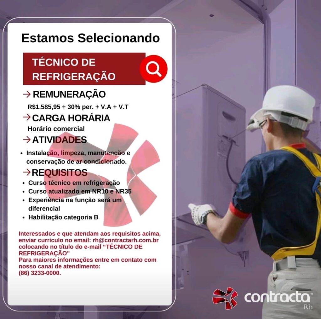 Vaga para Técnico de Refrigeração