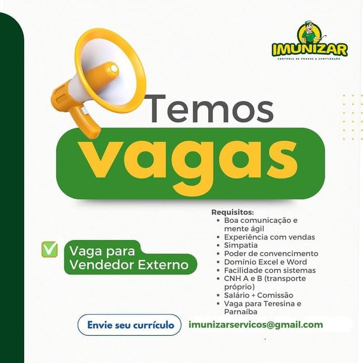 Vaga para Vendedor Externo