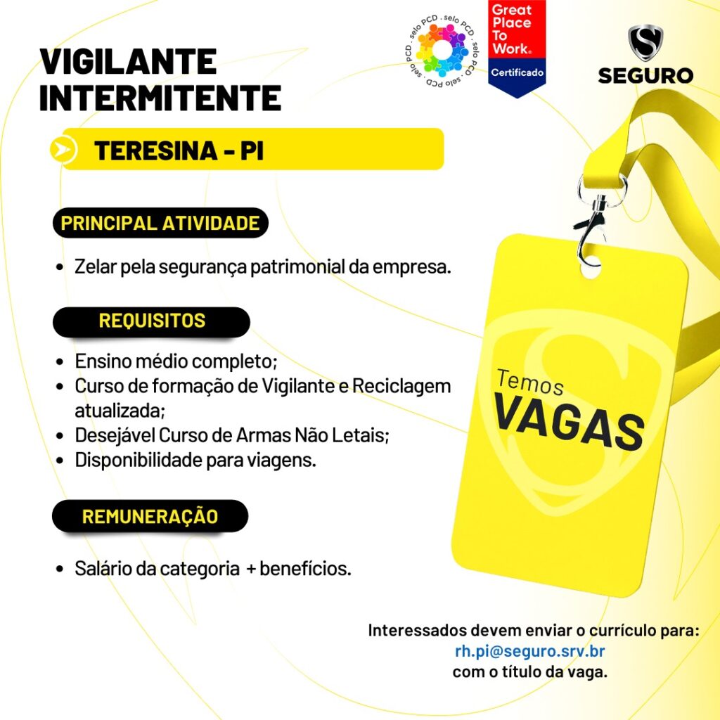 Vaga para Vigilante Intermitente