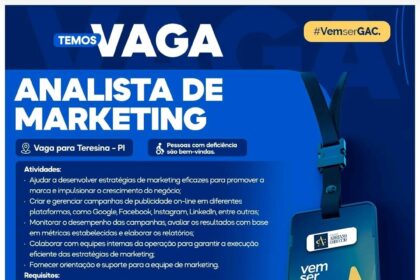 Vaga para Analista de Marketing