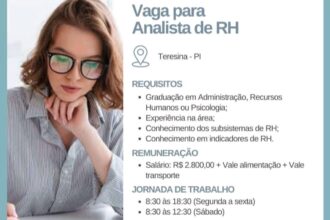 Vaga para Analista de RH