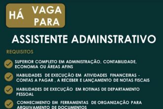 Vaga para Assistente Administrativo