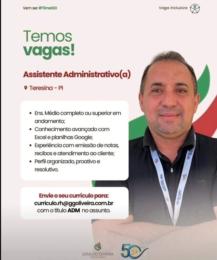 Vaga para Assistente Administrativo(a)