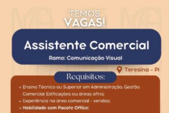 Vaga para Assistente Comercial