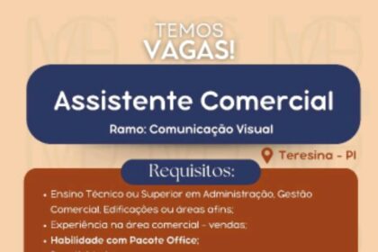 Vaga para Assistente Comercial