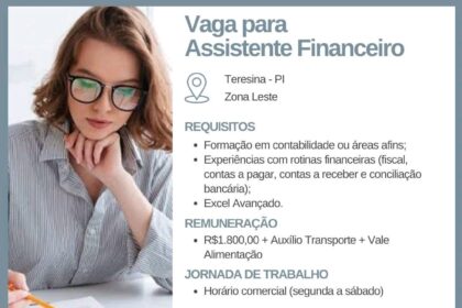 Vaga para Assistente Financeiro