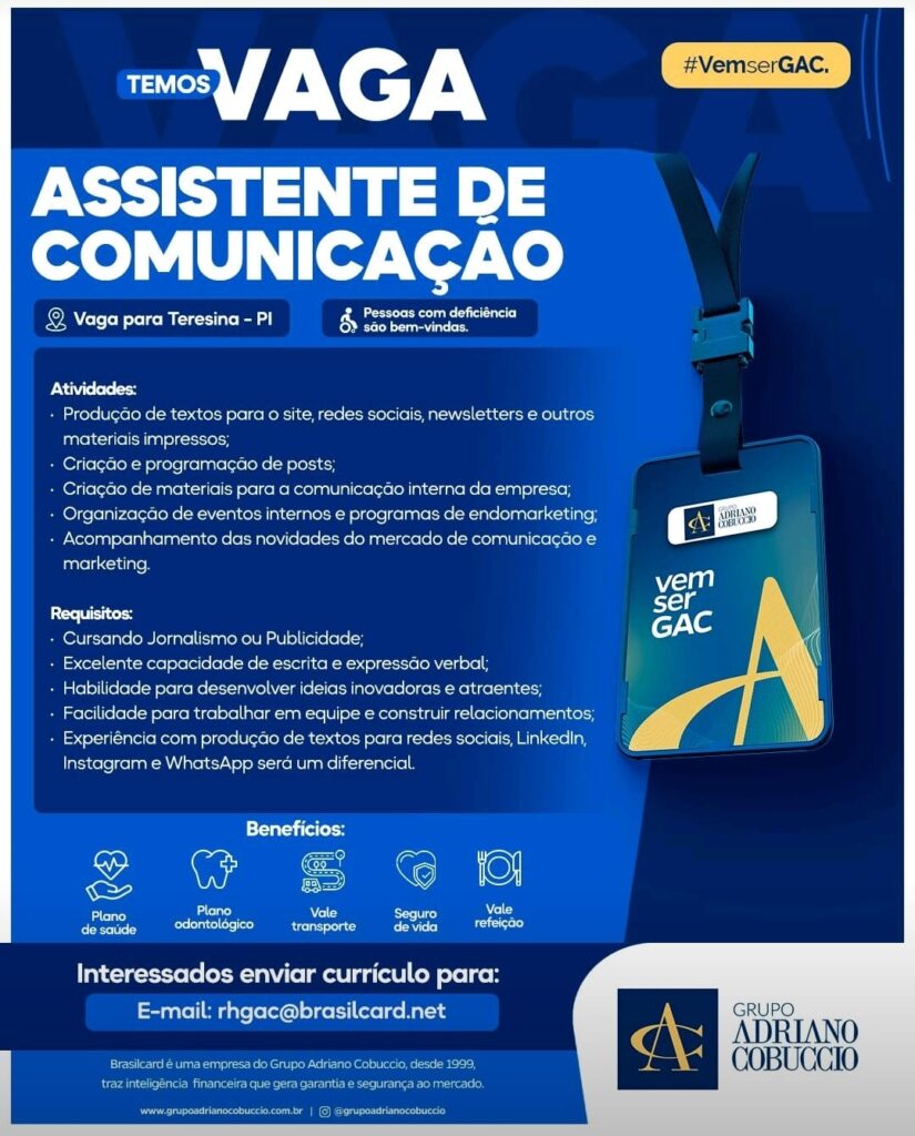 Vaga para Assistente de Manutenção