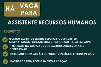 Vaga para Assistente de RH