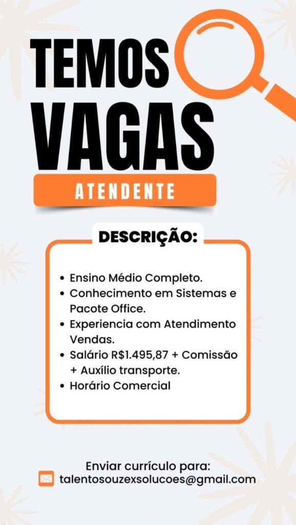 Vaga para Atendente