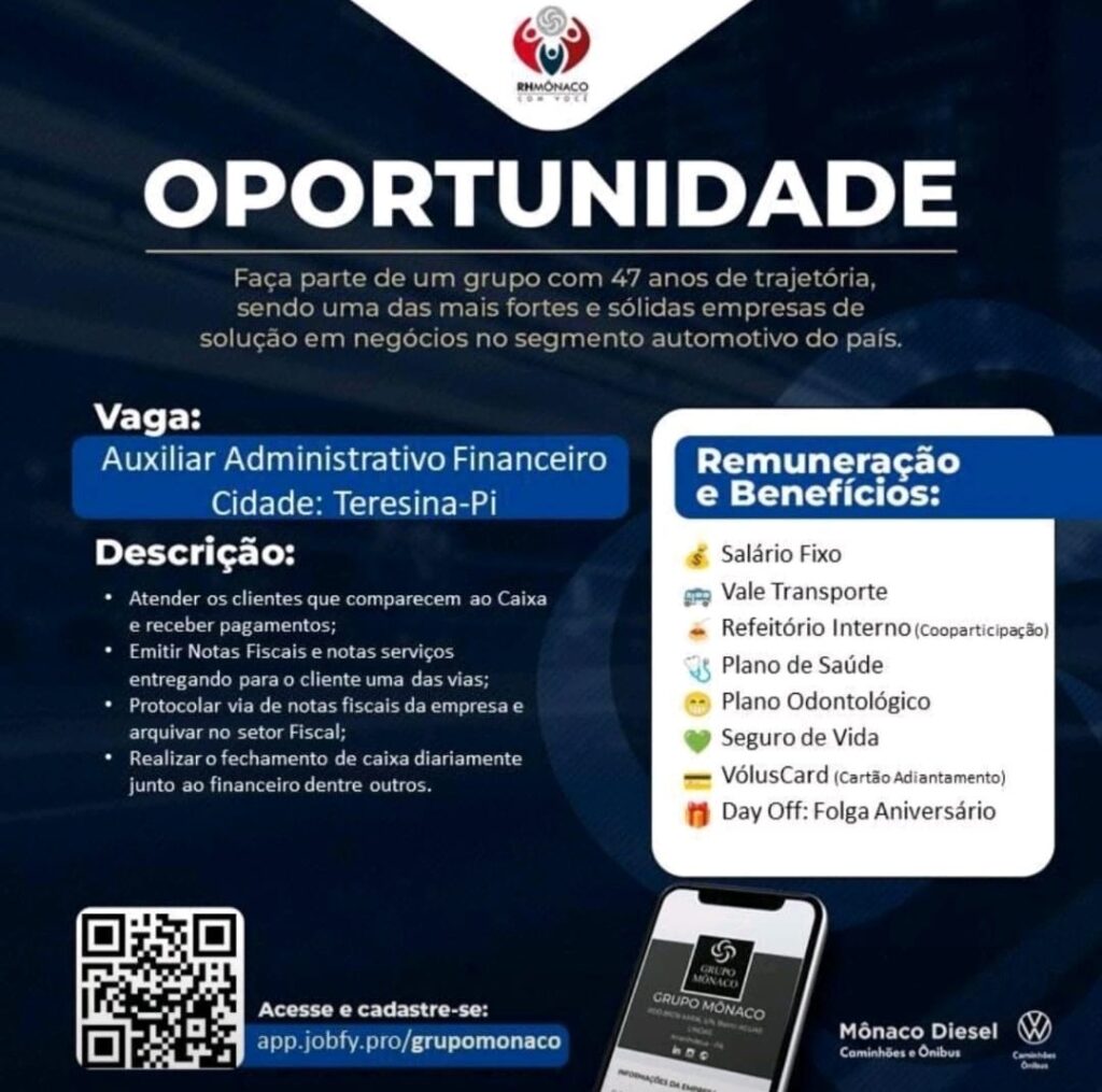 Vaga para Auxiliar ADM/Financeiro