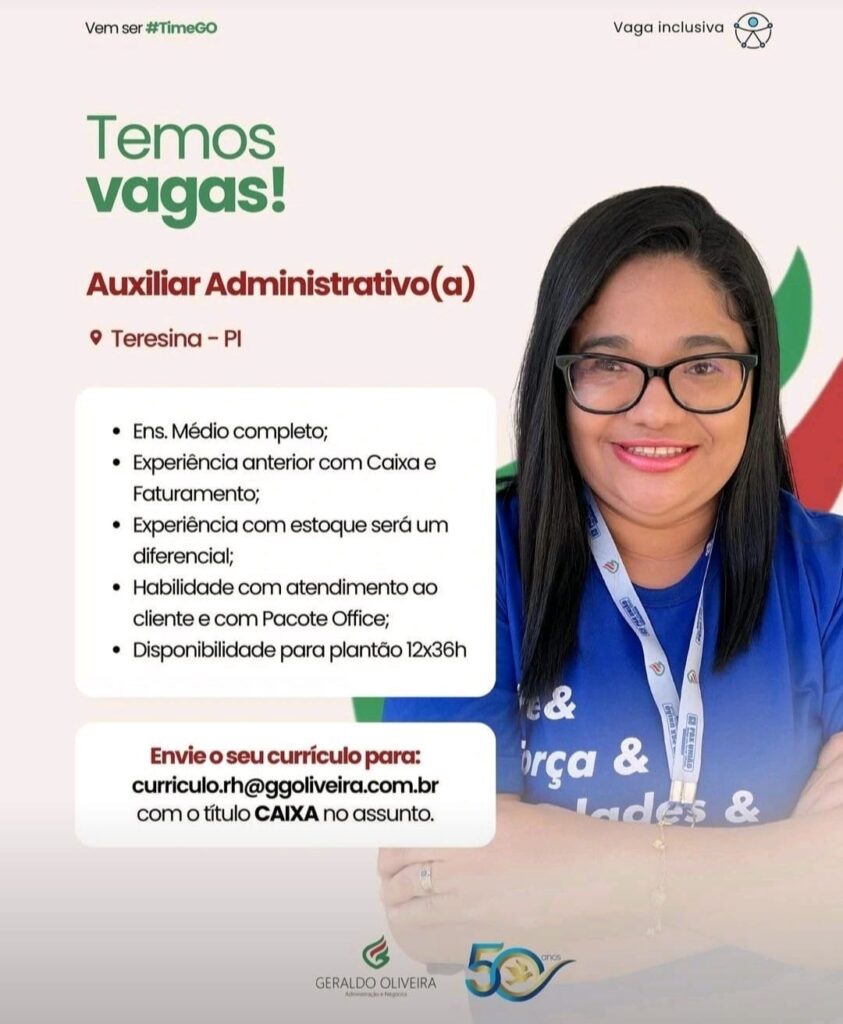 Vaga para Auxiliar Administrativo(a) 