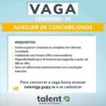 Vaga para Auxiliar de Contabilidade