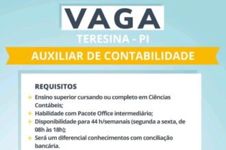 Vaga para Auxiliar de Contabilidade