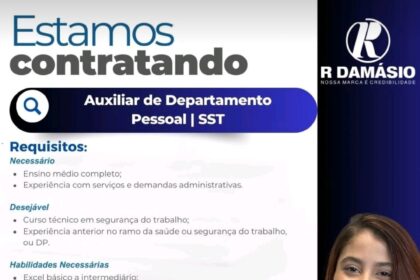 Vaga para Auxiliar de DP