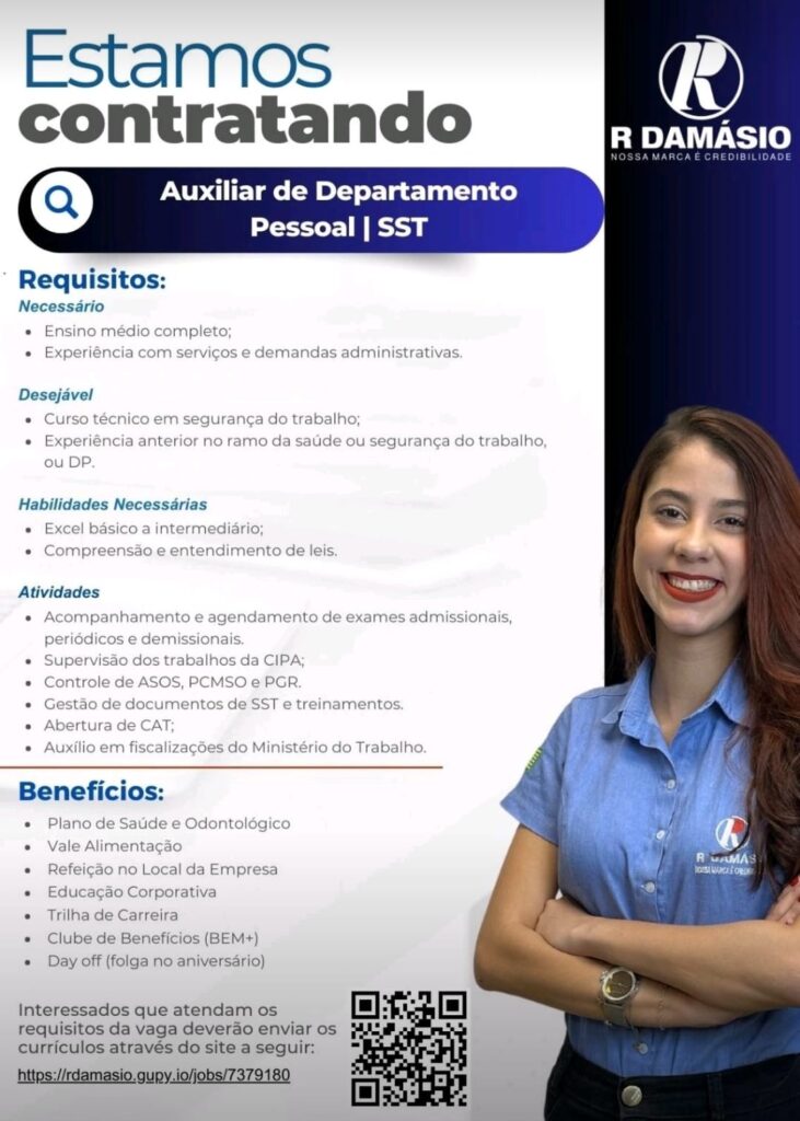 Vaga para Auxiliar de DP