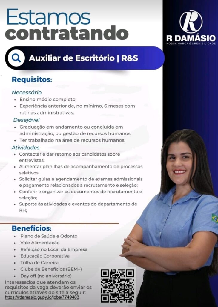 Vaga para Auxiliar de Escritório