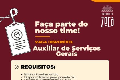 Vaga para Auxiliar de Serviços Gerais