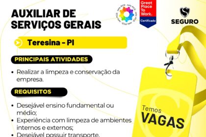 Vaga para Auxiliar de Serviços Gerais