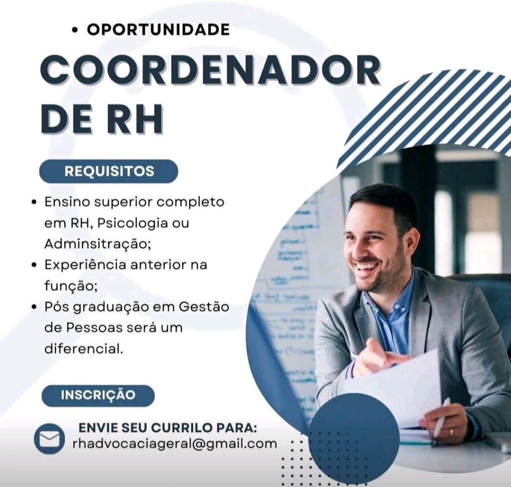 Vaga para Coordenador de RH