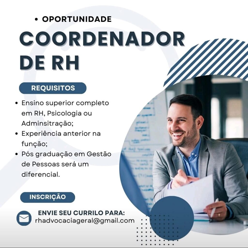 Vaga para Coordenador de RH