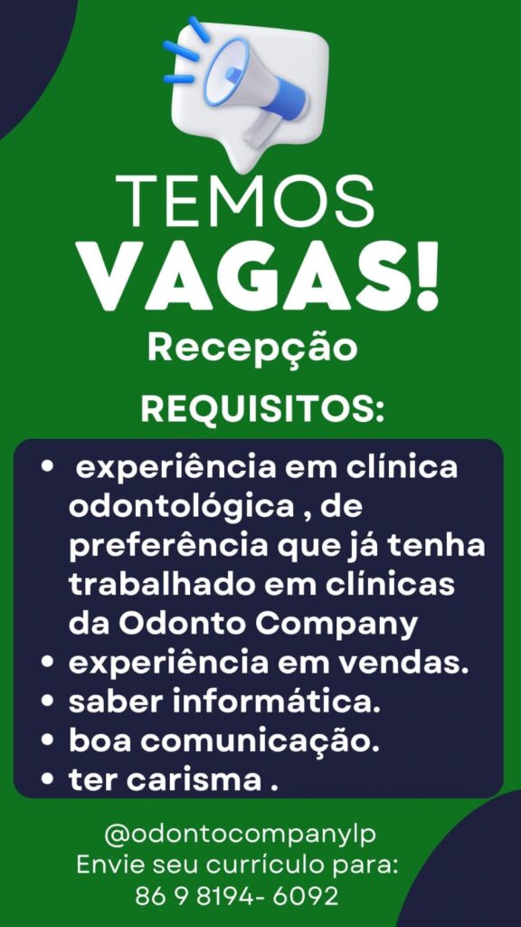 Vaga para Recepcionista