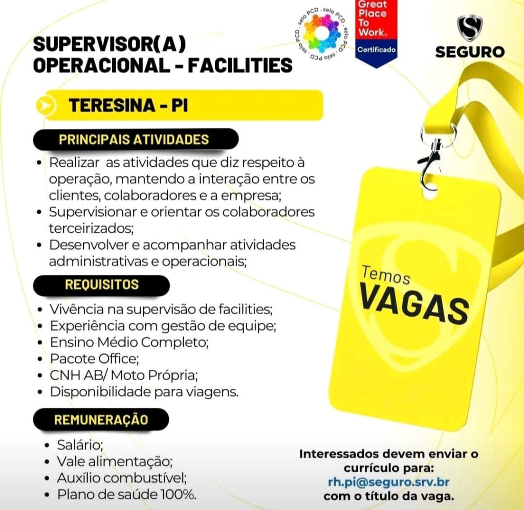 Vaga para Supervisor(a) Operacional