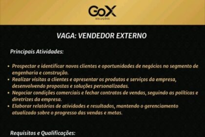 Vaga para Vendedor Externo