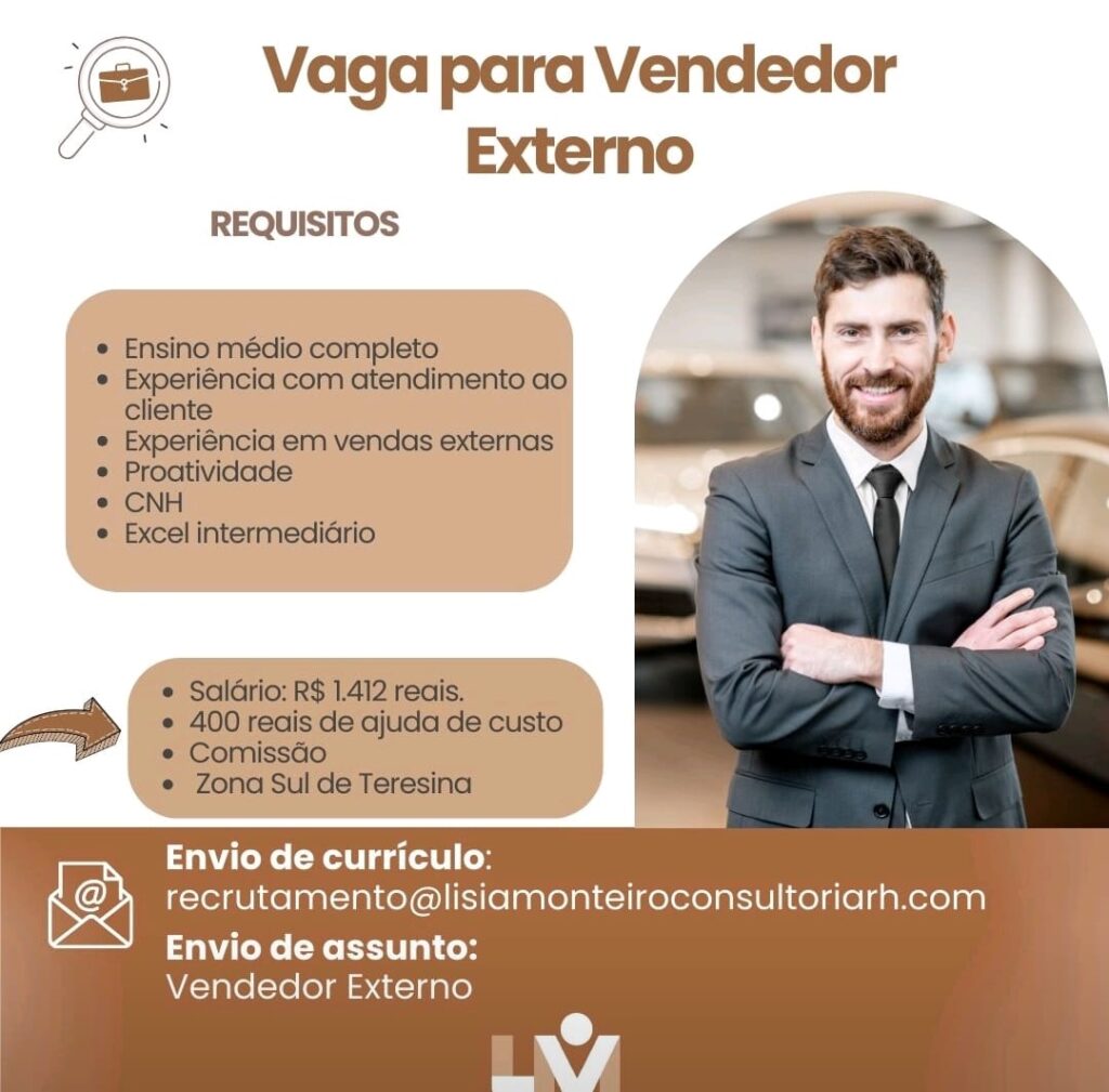 Vaga para Vendedor Externo