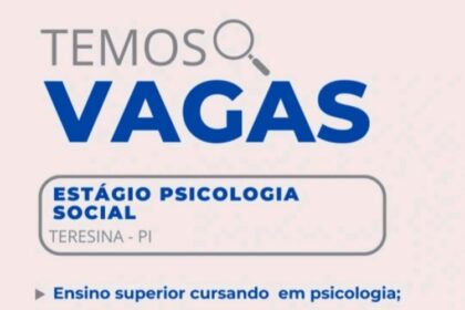 Vaga de Estágio para Psicologia Social