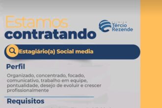 Vaga de estágio para Social Media