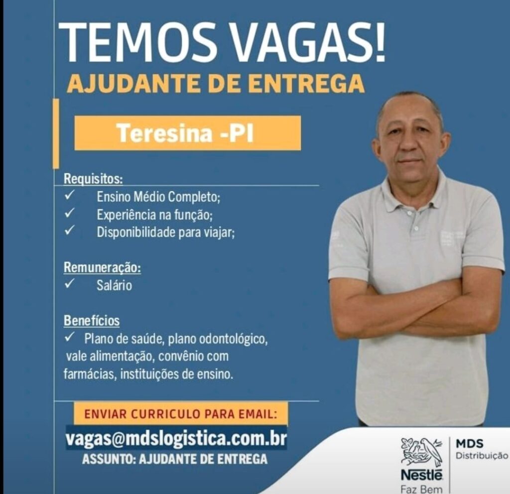 Vaga para Ajudante de Entrega