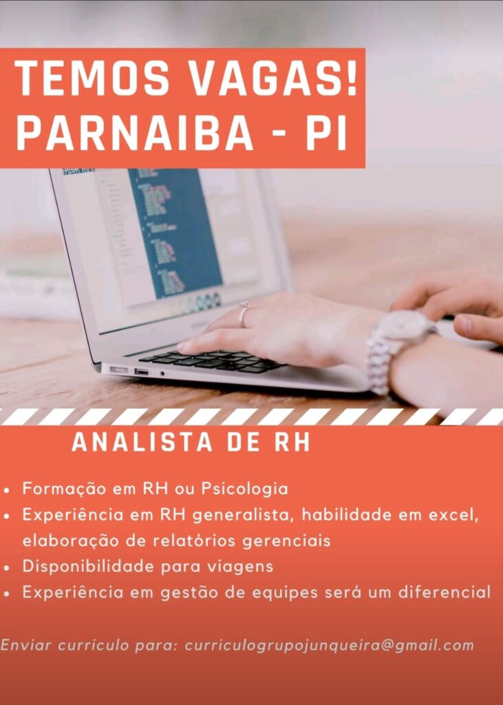 Vaga para Analista de RH em Parnaíba