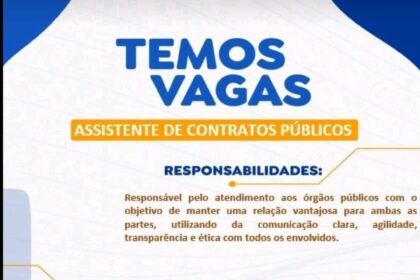 Vaga para Assistente de Contratos Públicos