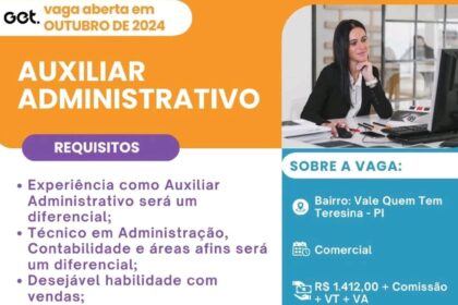 Vaga para Auxiliar Administrativo