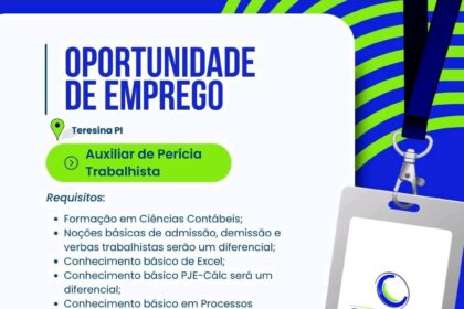 Vaga para Auxiliar de Perícia Trabalhista