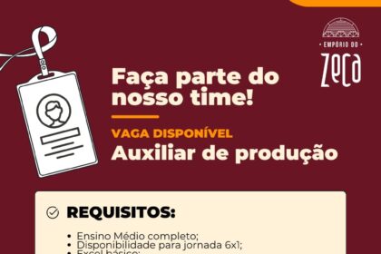 Vaga para Auxiliar de Produção