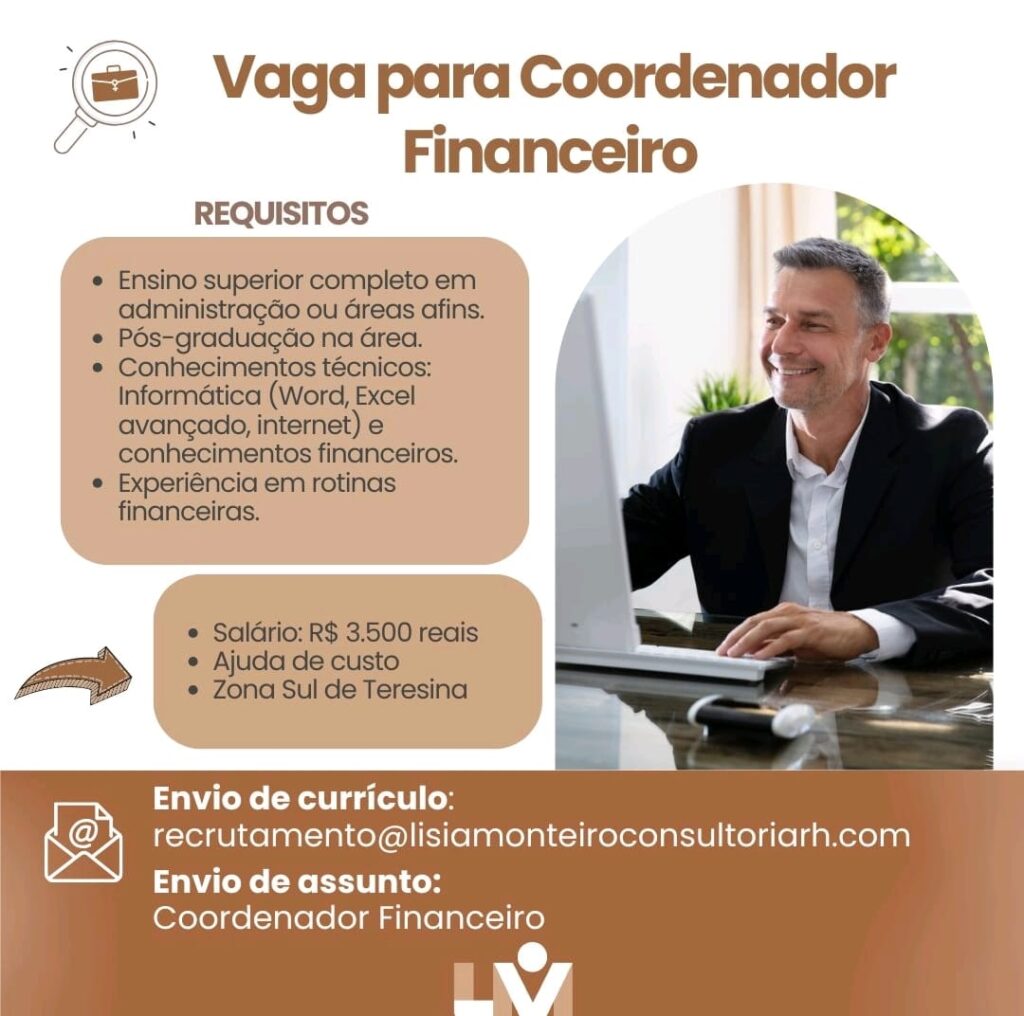 Vaga para Coordenador Financeiro