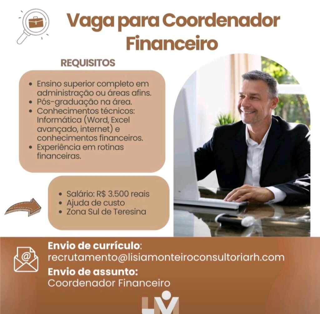 Vaga para Coordenador Financeiro