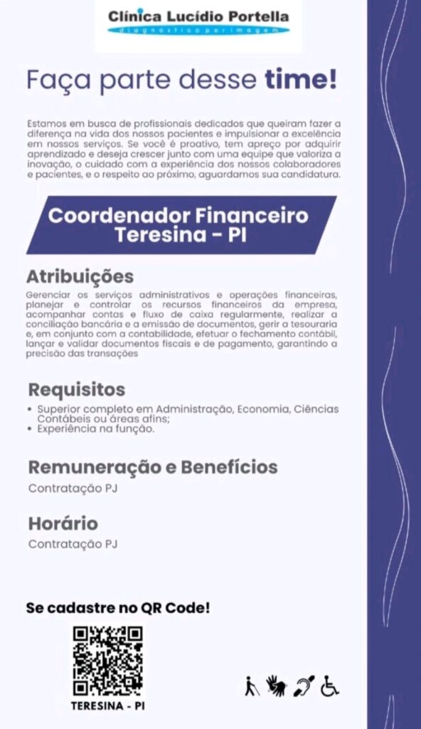 Vaga para Coordenador Financeiro