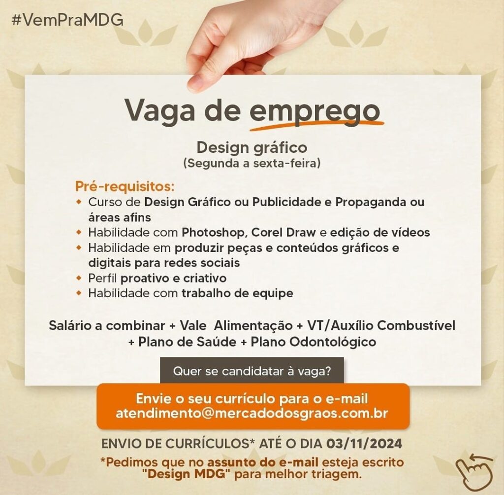 Vaga para Design Gráfico