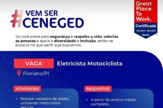 Vaga para Eletricista Motociclista