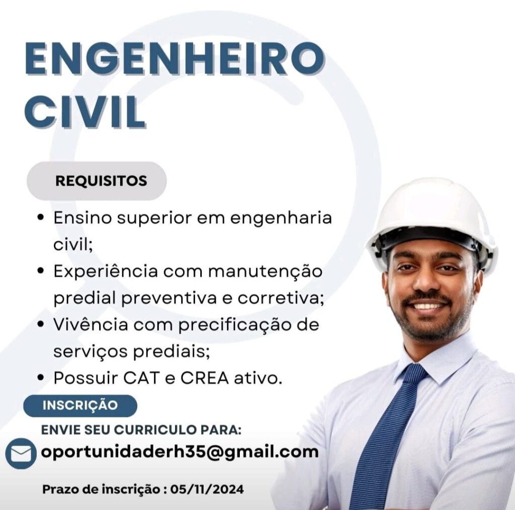 Vaga para Engenheiro Civil