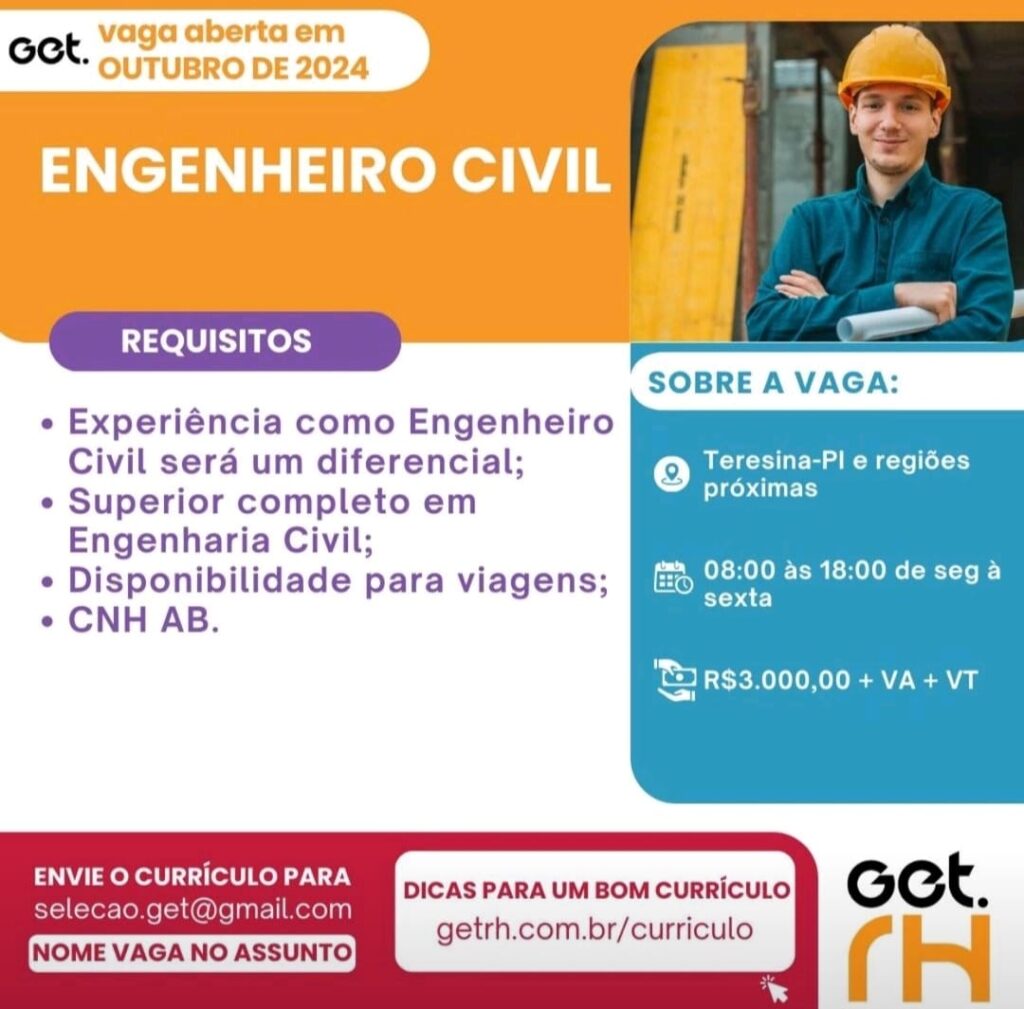 Vaga para Engenheiro Civil