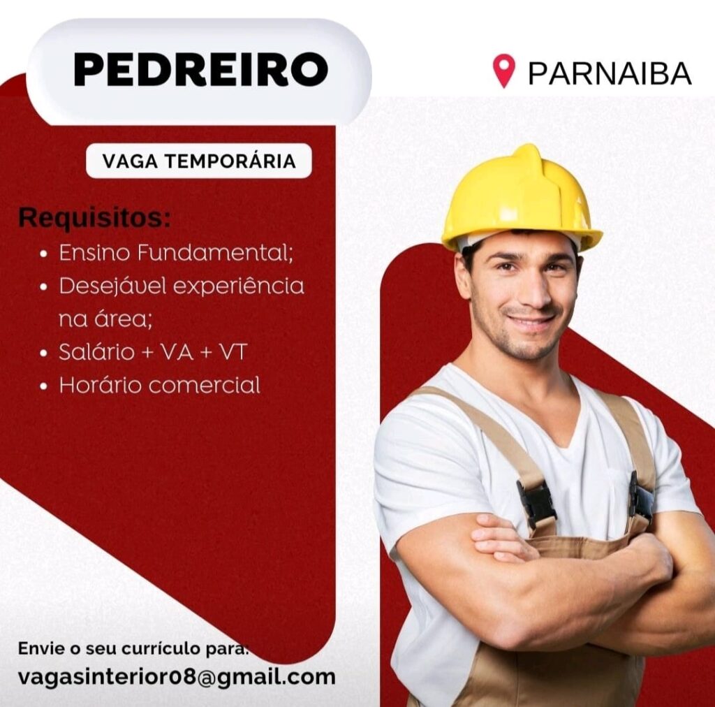 Vaga para Pedreiro em Parnaíba