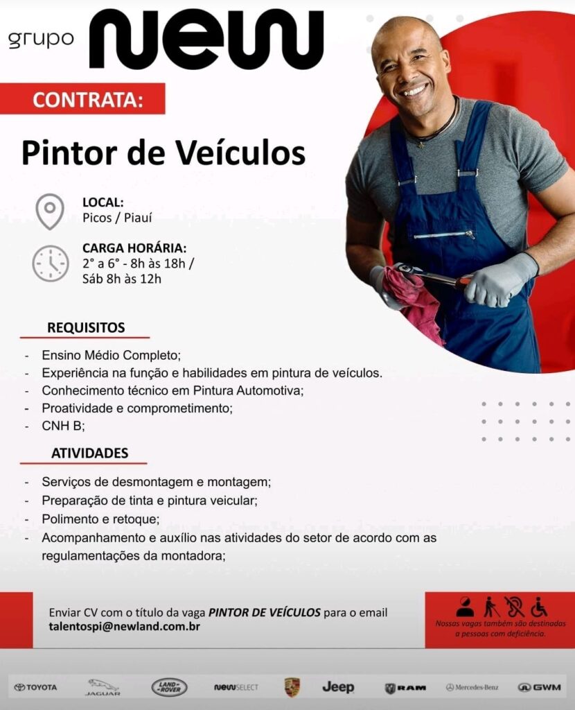 Vaga para Pintor de Veículos