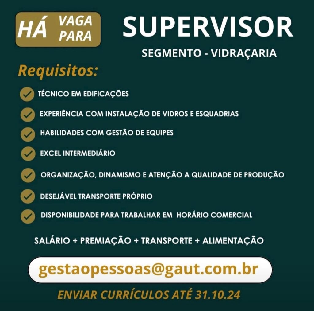 Vaga para Supervisor 