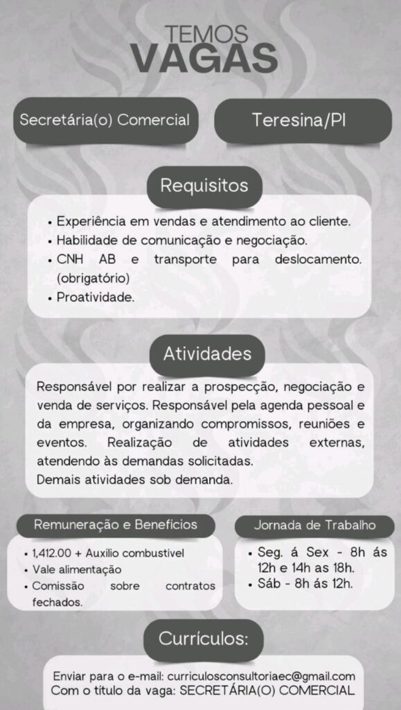 Vaga para Supervisor(a) Comercial